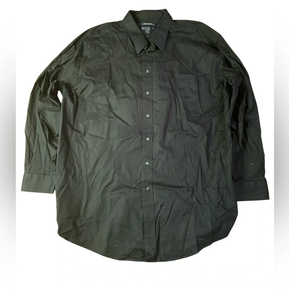 19 36/37 tall dress shirt Italo Mondo Dress Shirt Men's Size Tall 19 36/37 Solid Long Sleeve Black. 0265